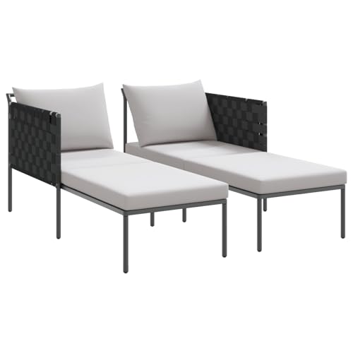 Vopese Sonnenliege mit Kissen für 2 Personen Anthrazit 115x153x69,5 cm Stahl Relaxsessel Model42004134 von Vopese