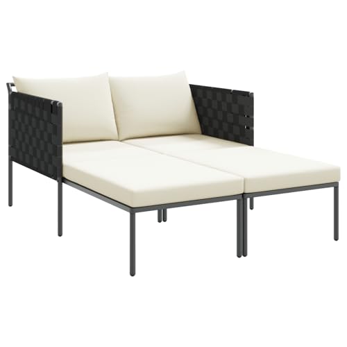 Vopese Sonnenliege mit Kissen für 2 Personen Anthrazit 115x153x69,5 cm Stahl Relaxsessel Model42004136 von Vopese