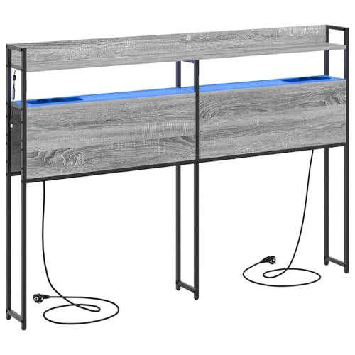 Vopese Stauraum-Kopfteil mit Regal Grau Sonoma 140 cm Holzwerkstoff Kopfteil Model859698 Vopese Stauraum-Kopfteil mit Regal Grau Sonoma 140 cm Holzwerkstoff Kopfteil Model859698 von Vopese