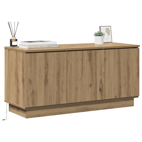 Vopese TV-Schrank Massivholz Eiche 100x38x49 cm Holzwerkstoff TV Cabinet Model869673 von Vopese