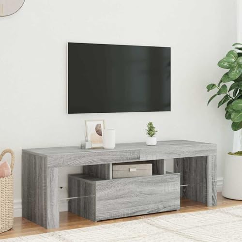 Vopese TV-Schrank mit LED-Leuchten Grau Sonoma 120x35x40 cm TV Kommode Model815667 von Vopese