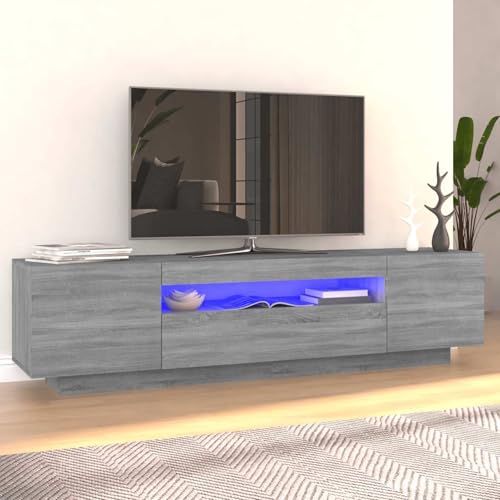 Vopese TV-Schrank mit LED-Leuchten Grau Sonoma 160x35x40 cm TV Kommode Model815727 von Vopese