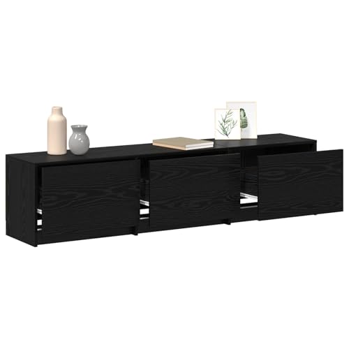 Vopese TV-Schrank mit LED Schwarze Eiche 162,5x34x40 cm Holzwerkstoff TV Cabinet Model868952 von Vopese