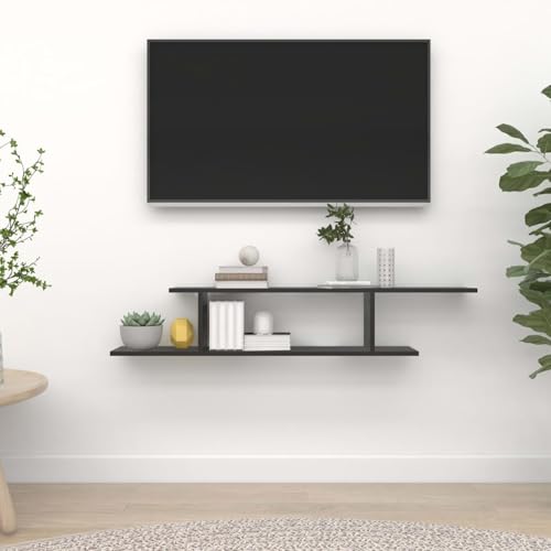 Vopese TV-Wandregal TV Schrank TV Lowboard Hängend Hängeschrank Möbel Hängeboard TV Board Schwarz 125x18x23 cm Holzwerkstoff von Vopese