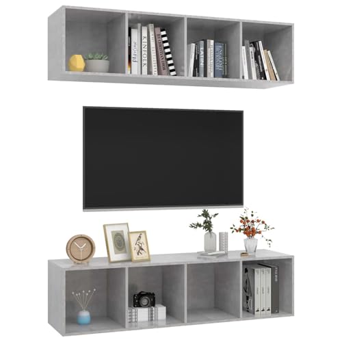 Vopese TV-Wandschränke 2 STK. Betongrau Holzwerkstoff TV Cabinet Model3079785 von Vopese