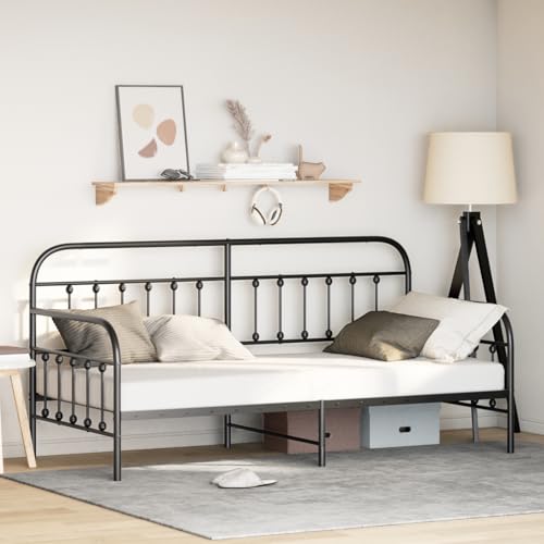 Vopese Tagesbettgestell Schwarz 90x200 cm Stahl Schlafcouch Model42002631 von Vopese