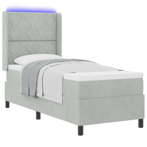 Vopese Taschenfederkernmatratze Set mit Diamantblock Design - Hellgrau, 80x200 cm, für Schlafzimmer von Vopese