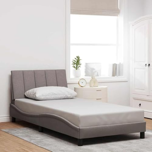 Vopese Taupe Bettgestell Hanko mit Kopfteil-Kissen, 100x200cm, für erholsamen Schlaf Model3310374 von Vopese