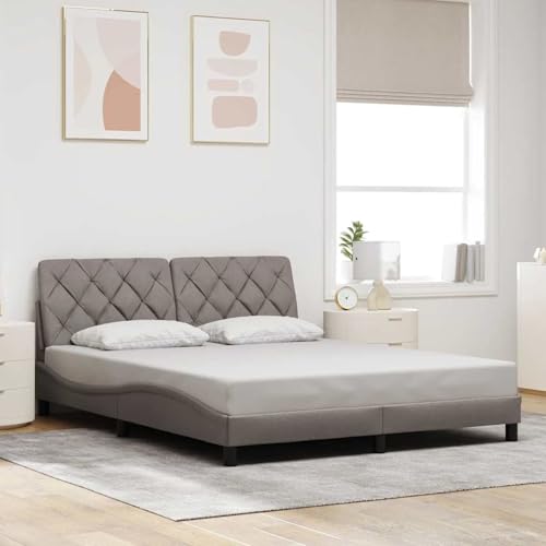 Vopese Taupe Bettgestell mit Kopfteil-Kissen, 160x200cm, für erholsamen Schlaf und Moderne Einrichtung - Polyestergewebe und Metall Model3310612 Vopese Taupe Bettgestell mit Kopfteil-Kissen, 160x200cm, für erholsamen Schlaf und Moderne Einrichtung - Polyestergewebe und Metall Model3310612 von Vopese