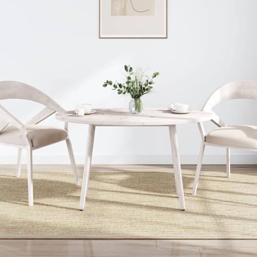 Vopese Tischplatte Weiß 110x55x2,5 cm Massivholz Kiefer Oval Desktop Model824336 von Vopese
