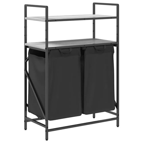 Vopese Wäschekorb 2 Fächer mit Ablagen Grau Sonoma Wäschekorb Model859088 von Vopese