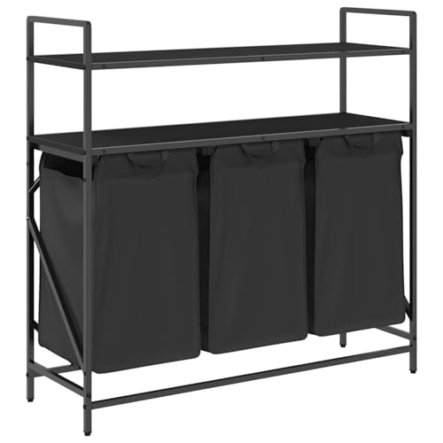 Vopese Wäschekorb 3 Fächer mit Regalen Schwarze Eiche Wäschekorb Model859080 von Vopese