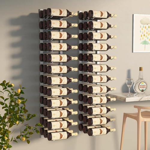 Vopese Wand-Weinregal für 36 Flaschen 2 STK. Weiß Eisen Flaschenständer Model340889 von Vopese