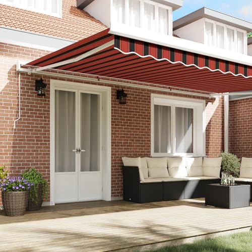 Vopese manuelle einziehbare Markise in Orange und Braun, 500x300 cm Sonnenschirm Model3331231 von Vopese