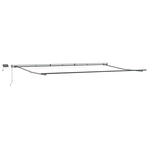 Vopese manuelle einziehbare Markise mit LED Weiß 600x300 cm, Markisen-Ersatzstoff für 6x3 m Rahmen Weiß Sonnenschirm Model3331650 von Vopese