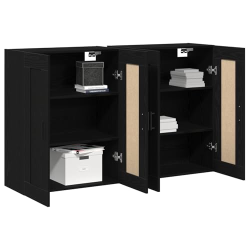 Vopese wandmontierte Schränke 2 Stück Schwarz Eichenfurnier küchenschränke einzeln Model3333106 Vopese wandmontierte Schränke 2 Stück Schwarz Eichenfurnier küchenschränke einzeln Model3333106 von Vopese