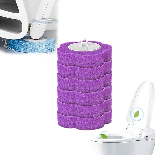 Vopetroy Disposable Toilet Cleaning System,Toilet Bowl Cleaner Wand Brush with Toilet Brush Refills,Disposable Household Toilet Cleaning Brush (6PCS Toilet Brush Heads Lavender) von Vopetroy