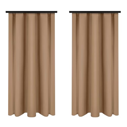 Voppi 2er Set Deko Vorhänge 140 x 230 cm beige karamell halbverdunkelnde Vorhänge auf Kräuselband schöner eleganter Fenstervorhang 2er Set Voppi 2er Set Deko Vorhänge 140 x 230 cm beige karamell halbverdunkelnde Vorhänge auf Kräuselband schöner eleganter Fenstervorhang 2er Set von Voppi sunshine at home