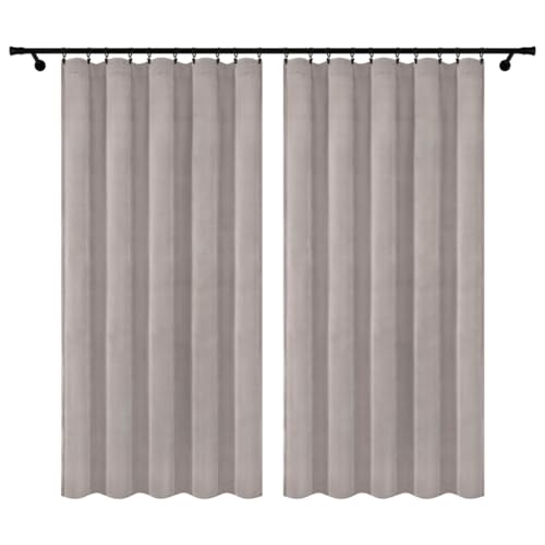 Voppi 2er Set Graue Velours Vorhänge mit Kräuselband 140x230 cm fertig einfarbig blickdicht Dekovorhänge schöner Vorhang für moderne Innenräume Voppi 2er Set Graue Velours Vorhänge mit Kräuselband 140x230 cm fertig einfarbig blickdicht Dekovorhänge schöner Vorhang für moderne Innenräume von Voppi sunshine at home