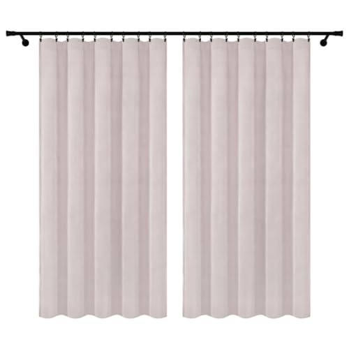 Voppi 2er Set Velours Vorhänge auf Kräuselband 140 x 240 cm creme Velours Vorhänge 250 g/m2 Dekovorhänge ideal für alle Räume von Voppi sunshine at home