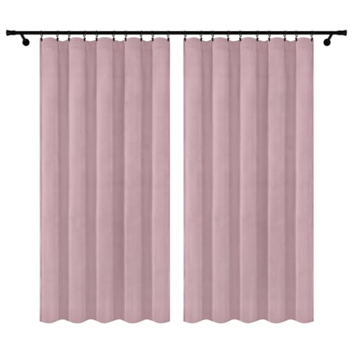 Voppi 2er Set Wohnzimmer Vorhänge 140 x 230 cm dicke Velours Vorhänge blickdicht auf Kräuselband puderrosa elegant klassisch ideal für alle Räume Voppi 2er Set Wohnzimmer Vorhänge 140 x 230 cm dicke Velours Vorhänge blickdicht auf Kräuselband puderrosa elegant klassisch ideal für alle Räume von Voppi sunshine at home