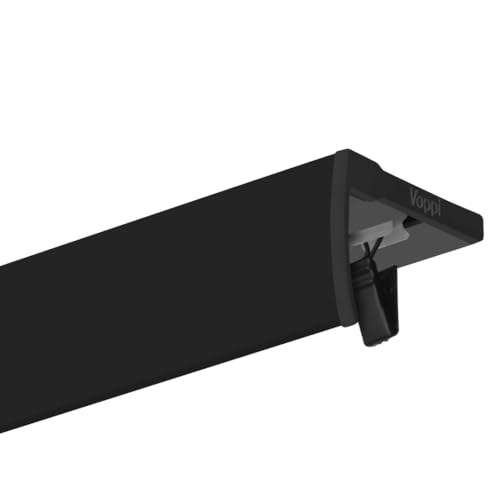 Voppi DeckenGardinenstange mit Blende Aluminium Schiene Abdeckblende 420cm lang Set mit Rollen elegant leicht modern für Gardinen Vorhänge von Voppi sunshine at home