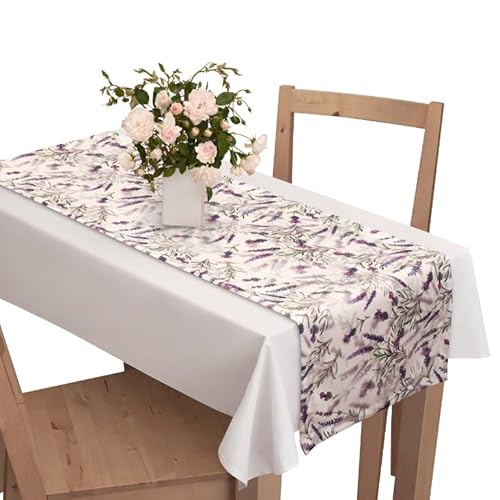 Voppi Deko lila Tischläufer gemustert Tischdecke 220cm Tischdeko Lavendel Blumen grün Blätter für Esszimmer Wohnzimmer Küche Voppi Deko lila Tischläufer gemustert Tischdecke 220cm Tischdeko Lavendel Blumen grün Blätter für Esszimmer Wohnzimmer Küche von Voppi sunshine at home
