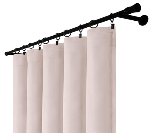 Voppi Dekorativer Vorhang mit Kräuselband 140x250 cm Fertigvorhang Frosch Sicherheitsnadeln Tunnelvorhang Creme einfarbig Blickdicht Fenstervorhänge für Zuhause von Voppi sunshine at home