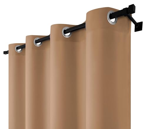 Voppi Fertigvorhang für das Wohnzimmer 140 x 250 cm Vorhang mit Ösen Elegante beige süße Karamell-Vorhänge für Zuhause Wohnzimmer Schlafzimmer Blickdicht halbverdunkelnd von Voppi sunshine at home