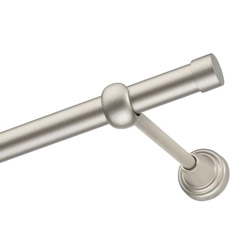 Voppi Gardinenstange 480cm 19mm Träger Stahl Satin für Wohnzimmer Büro Esszimmer Gardinen Metall elegant Single von Voppi sunshine at home