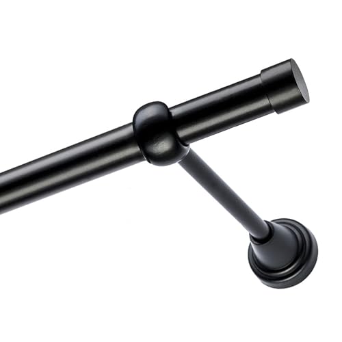 Voppi Gardinenstange schwarz 200 cm elegant modern Metall robust für Fenster 19 mm Durchmesser Moderi mit Träger von Voppi sunshine at home
