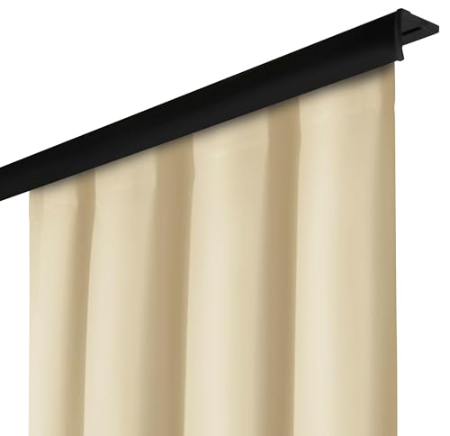 Voppi Glatter Vorhang dezentes Ecru 140 x 240 cm Fertigvorhang mit Klebeband für Sicherheitsnadeln Froschvorhang einfarbig elegant halbverdunkelnd blickdichter Vorhang für Zuhause von Voppi sunshine at home
