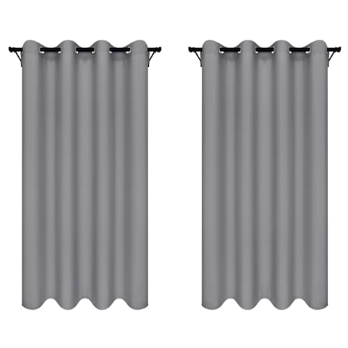 Voppi Grau Ösenvorhänge 140x240 cm 2er Set halbverdunkelnd lichtgrau einfarbig blickdicht Fenstervorhänge für Wohnzimmer Schlafzimmer Esszimmer von Voppi sunshine at home