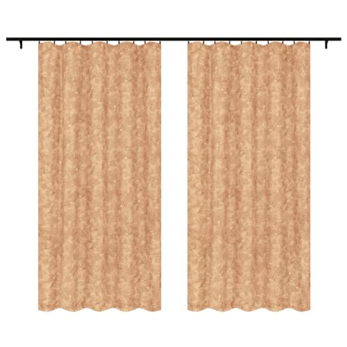 Voppi Halbverdunkelnde Fenstervorhänge für Wohnzimmer Schlafzimmer Esszimmer 140 x 250 cm orange Vorhänge mit dezentem Steinmuster Vorhang auf Kräuselband - 2er Set von Voppi sunshine at home