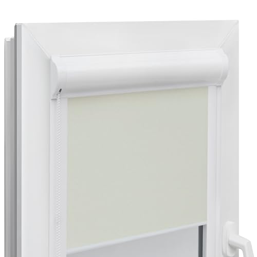 Voppi Kassettenrollo Thermo-Wärmedämmend Classic Ecru Innen 95x230 Fenster Glatte Selbstmontage inkl. Kettenspanner von Voppi sunshine at home
