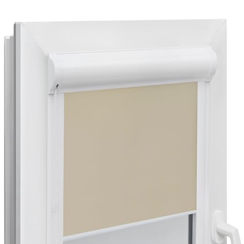 Voppi Kassettenrollo einfache Montage beige Thermo glatt 75 x 230 cm Fensterinnenseite mit Kettenspanner von Voppi sunshine at home