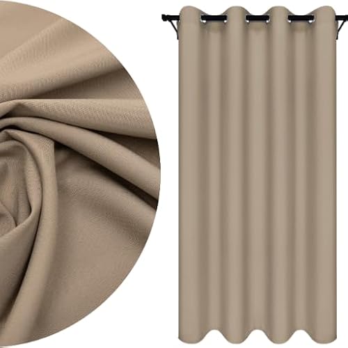 Voppi Ösenvorhang 140 x 240 cm beige kaffeebeige Polyester halbverdunkelnder Vorhang 100% Polyester Fenstervorhang für den Innenbereich moderner schöner Vorhang für Balkonfenster von Voppi sunshine at home