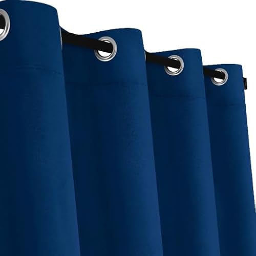 Voppi Ösenvorhang 140 x 240 cm dicker Veloursvorhang Velours dick 250 g/qm Schiebevorhänge für Wohnzimmer Schlafzimmer Fenstervorhang dunkelblau von Voppi sunshine at home