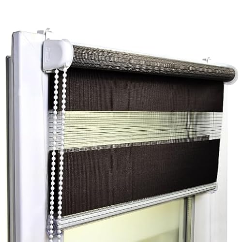 Voppi Rollo Tag Nacht braun Innen Fenster 86x150 Selbsteinbau uninvasiv inkl. Kettenspanner von Voppi sunshine at home