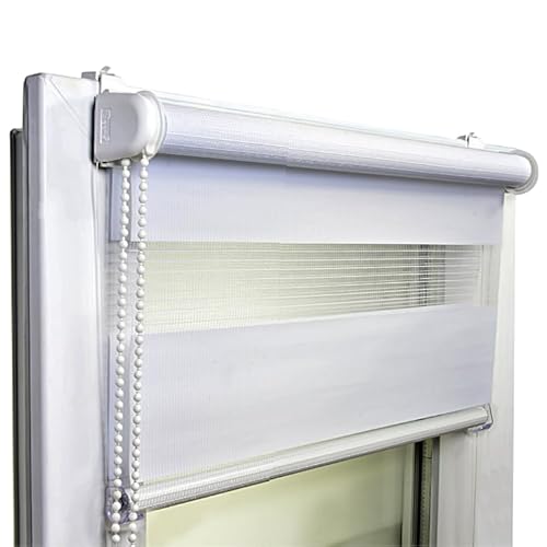 Voppi Rollo Tag Nacht weiß mit Kettenspanner 80x150 uninvasiv einfache Fensterinnenmontage von Voppi sunshine at home