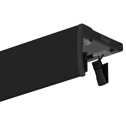 Voppi Small Schiene mit Abdeckblende Aluminium Deckenstange 480cm lang schwarz Aluminium pulverbeschichtet für Zuhause Büro Doppel von Voppi sunshine at home