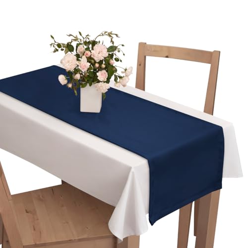 Voppi Tischläufer 40x120cm starke marineblau Deko dunkelblau für Esszimmer Hotel Restaurant von Voppi sunshine at home