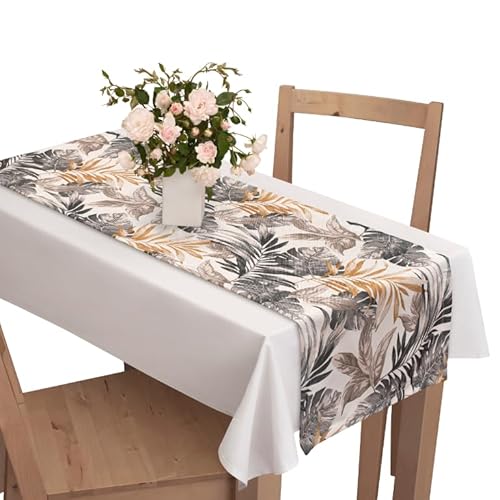 Voppi Tischläufer gemustert Tischdecke Laubmuster 40x110cm in Blätter grau gold Tischdeko für Hotel Haus Voppi Tischläufer gemustert Tischdecke Laubmuster 40x110cm in Blätter grau gold Tischdeko für Hotel Haus von Voppi sunshine at home
