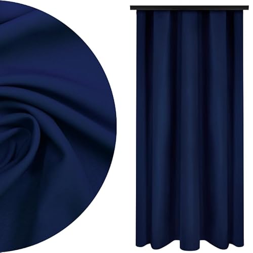Voppi Universeller glatter halbverdunkelnder Bandvorhang Marineblau 140 x 240 cm Fertigvorhang mit Raffband Froschvorhang Tunnel Fertigvorhang für den Innenbereich Blickdicht von Voppi sunshine at home