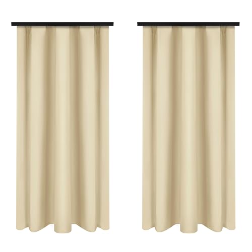 Voppi Vorhang Raffband 140 x 250 cm Fertig Glatte Vorhänge halbverdunkelnd creme ecru Stoff 180 g/m2 schöne Dekoration für Wohnzimmer Schlafzimmer - 2er Set Voppi Vorhang Raffband 140 x 250 cm Fertig Glatte Vorhänge halbverdunkelnd creme ecru Stoff 180 g/m2 schöne Dekoration für Wohnzimmer Schlafzimmer - 2er Set von Voppi sunshine at home