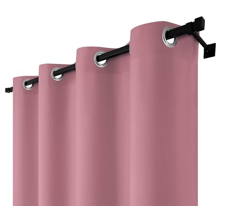 Voppi glatter Vorhang mit Ösen 140 x 240 cm fertiger Vorhang mit Ösen rosa Vorhang für Zuhause Innenbereich Fenstervorhang halbverdunkelnd Blickdicht von Voppi sunshine at home