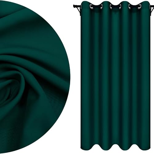 Voppi glatter Vorhang mit Ösen 140 x 260 cm fertiger Vorhang mit Ösen universeller klassischer Vorhang für Balkon Terrasse Fenster grün Innenvorhang flaschengrün Voppi glatter Vorhang mit Ösen 140 x 260 cm fertiger Vorhang mit Ösen universeller klassischer Vorhang für Balkon Terrasse Fenster grün Innenvorhang flaschengrün von Voppi sunshine at home