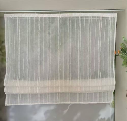 Vordesack Leinenoptik Raffrollo mit Längsstreifen Muster Einfarbig Kleinfenster halbtransparent Raffgardine mit Klettband 1 Stück Natur HxB 140x50cm Vordesack Leinenoptik Raffrollo mit Längsstreifen Muster Einfarbig Kleinfenster halbtransparent Raffgardine mit Klettband 1 Stück Natur HxB 140x50cm von Vordesack