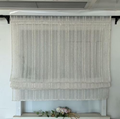 Vordesack Leinenoptik Raffrollo mit Längsstreifen Muster Einfarbig Kleinfenster halbtransparent Raffgardine mit Stangendurchzug 1 Stück Natur HxB 140x100cm Vordesack Leinenoptik Raffrollo mit Längsstreifen Muster Einfarbig Kleinfenster halbtransparent Raffgardine mit Stangendurchzug 1 Stück Natur HxB 140x100cm von Vordesack