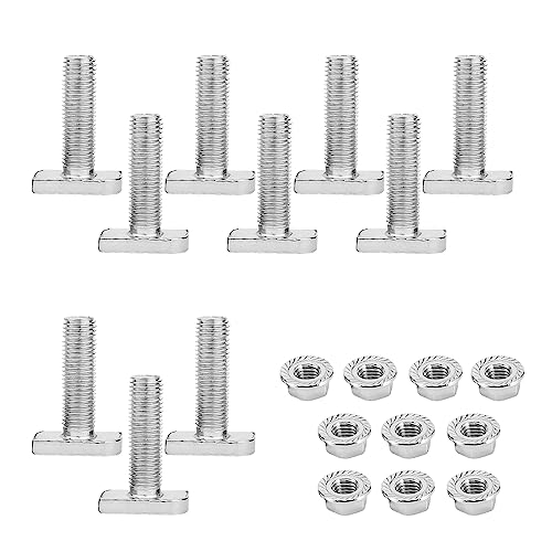 Vordpe 10 Stück Hammerkopfschrauben Set, M10 x 25mm Edelstahl A2-70 Photovoltaik, mit Flanschmutter, für pv Module Photovoltaik-Aluprofil Gewächshaus Photovoltaik Solar Montageschiene von Vordpe